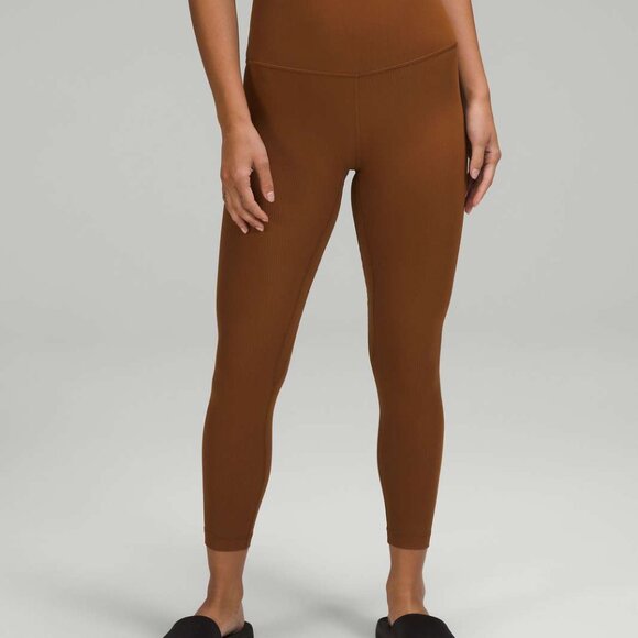 EUC - Lululemon Align Ribbed High-Rise Pant 25" - Roasted Brown - Picture 2 of 9